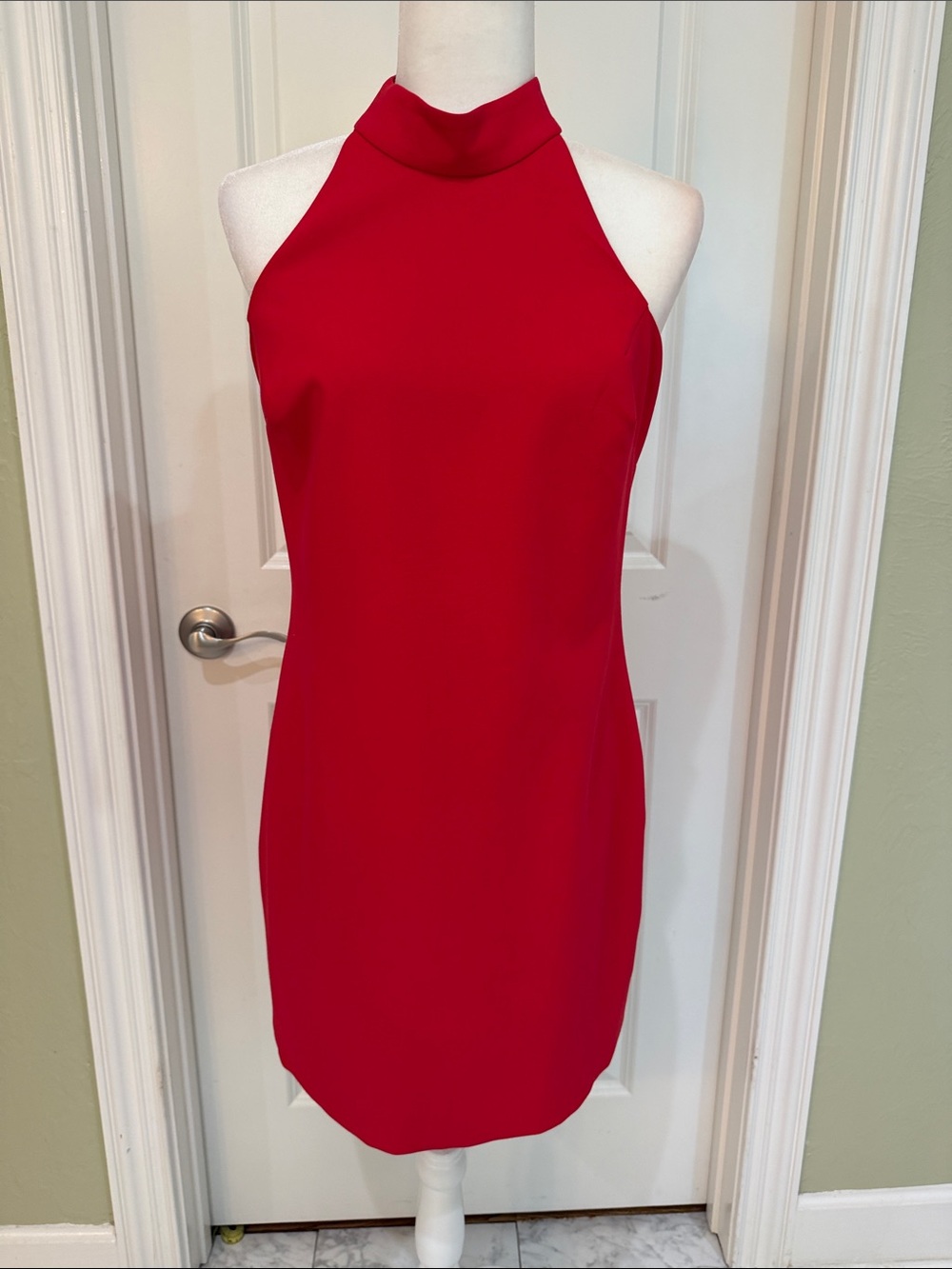 Red Halter Shift Dress $188 Retail New Never Worn